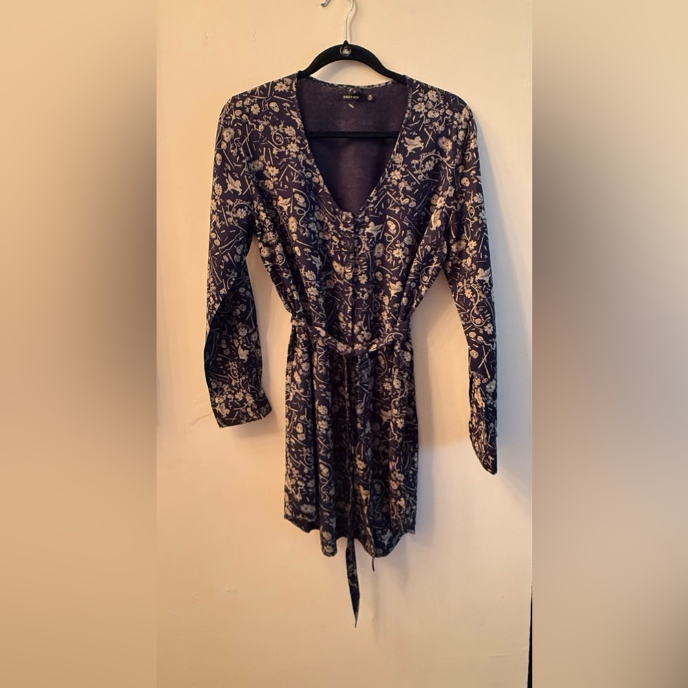 Obey No 89 Dark blue skulls shirt dress